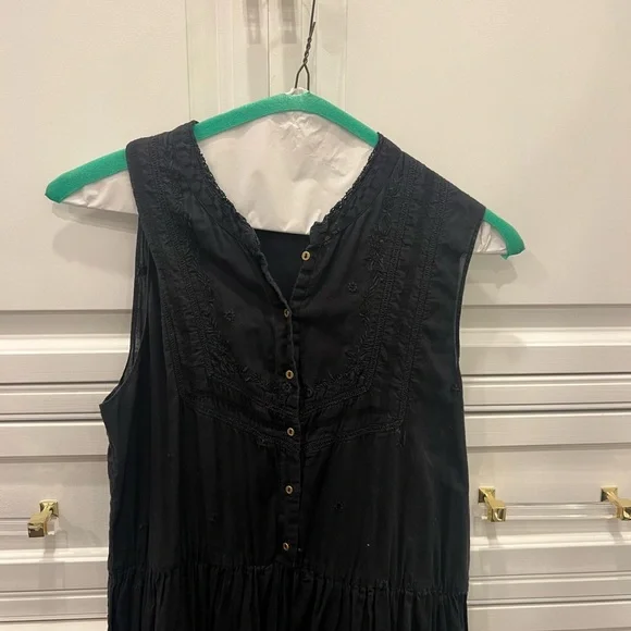 ULLA JOHNSON Eyelet Black Sleeveless Dress - Picture 3 of 4